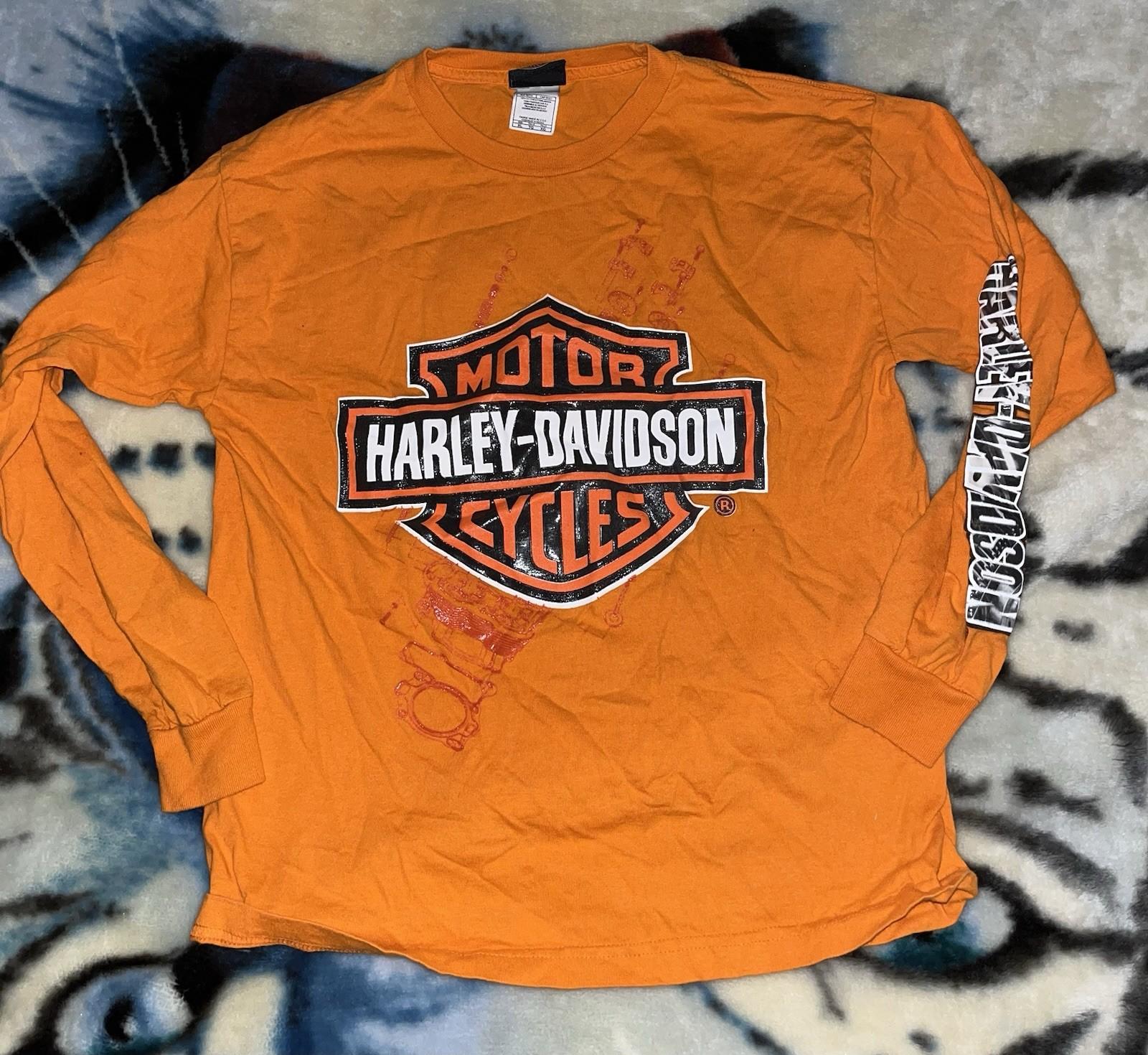 Harley Davidson Logo Biker Motorcycle Long Sleeve Shirt S