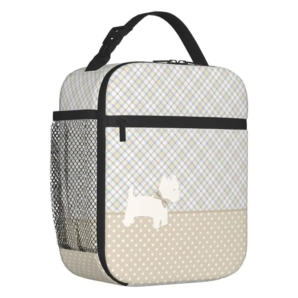 Cute West Highland White Terrier Dog Insulated Lunch Bag Leakproof Westie Puppy Cooler Thermal Lunch Box Office Picnic Travel