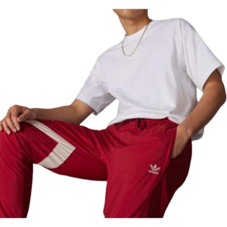 Adidas Retro Sport Patchwork Logo Embroidered Fitted Elastic Waist Casual Pants Men Pants IS6512