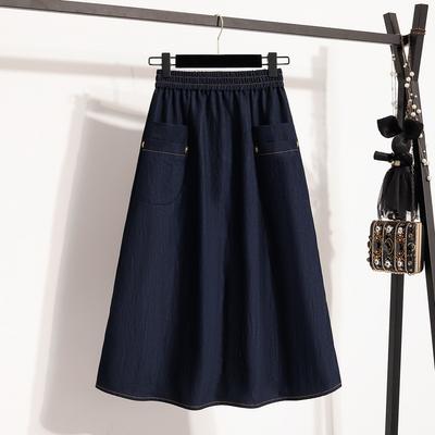 DIMANAF 2025 Suvised Elastsete Denim Seelikud Suurtele Naistele A-kujulised Moodsad Lõdvad Seelikud Kõrge Vöökoht Vintage Maxi