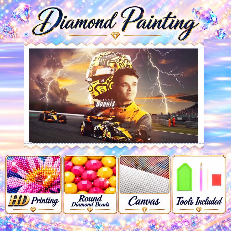 Lando Norris 5D Diamond Painting Kit DIY Full Drill Diamond Art Home Wall Decor