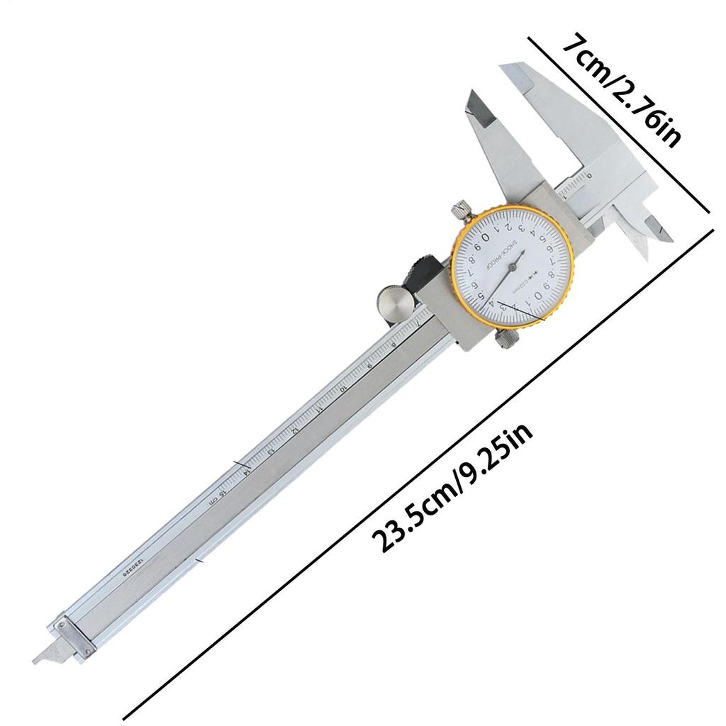 Diameter Measuring Tool 0-6 Inch Range Steel Ruler 0.02mm Accuracy Steel Caliber Measuring Tool With Watch For Depth Thickness