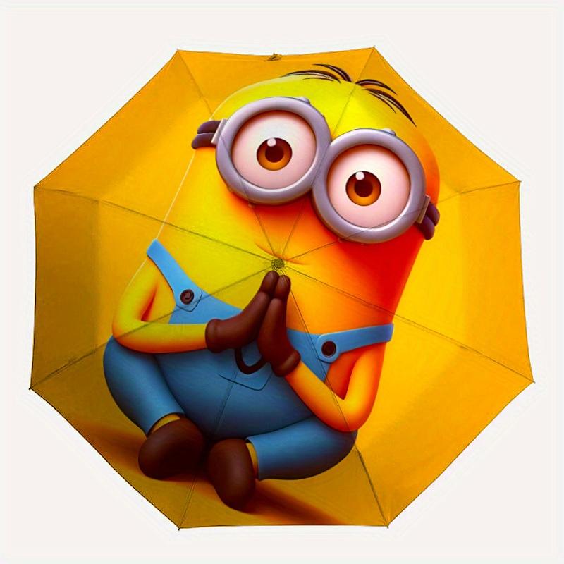 

1pc Yoga Minion Self-Folding Umbrella, 8-Bone Compact Travel Umbrella, Durable Plastic And Iron Frame111