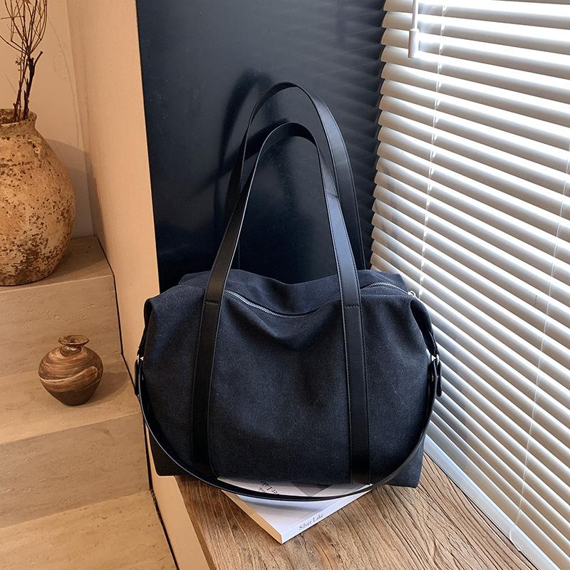 Stylish Canvas Shoulder Bag for Women with Wide Strap and Spacious Design
