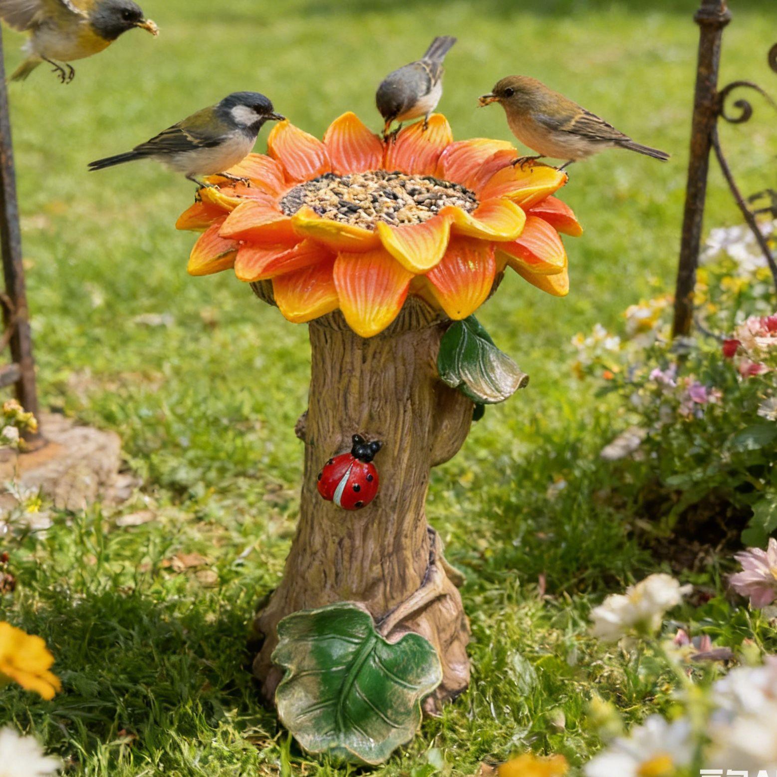 

Gnome Nest Bird Feeder Garden Balcony Elf Resin Crafts Cute Outdoor Pastoral Ornament
