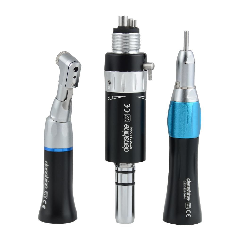 

Стоматологический красочный низкоскоростной комплект наконечников с угловым прямым пневматическим двигателем с 4 отверстиями чёрный