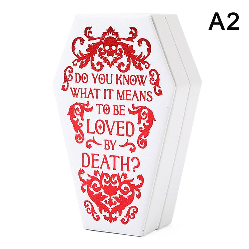Gothic Jewelry Box Coffin Shaped Multi-Compartment Organizer Trinkets Storage Display Halloween Gift Packaging Box Portable