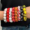 Cartoon Bee Printed Beaded Stretch Bracelet Cute Animal Wrist Jewelry for Women
