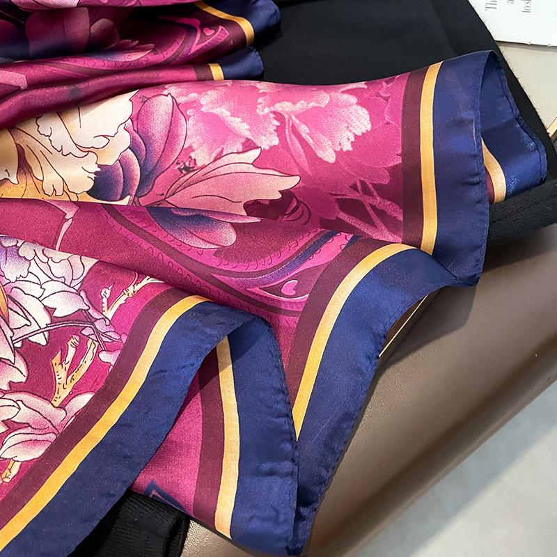 Women 180*90cm Fashion Beautiful Soft Silk Scarves Female Lady Shawl Hijab Wrap Foulard Bandanna Muffler Beach Pareo