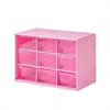 1pc-New Transparent Girl Pink Table Top Leather Band Hair Ornament Small Items Large Capacity Compartment Drawer Storage Box