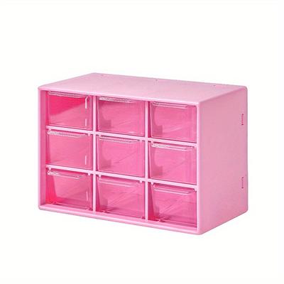 1 pièce-Nouveau Transparent Fille Rose Dessus de Table Bande Cuir Ornement Cheveux Petits Objets Grande Capacité Compartiment Boîte de Rangement Tiroir