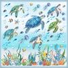 Decalmile Sea Turtles Window Clings Under The Sea Seaweed Coral Jellyfish Window Decals Anti-Collision Glass Window Doors Window Stickers