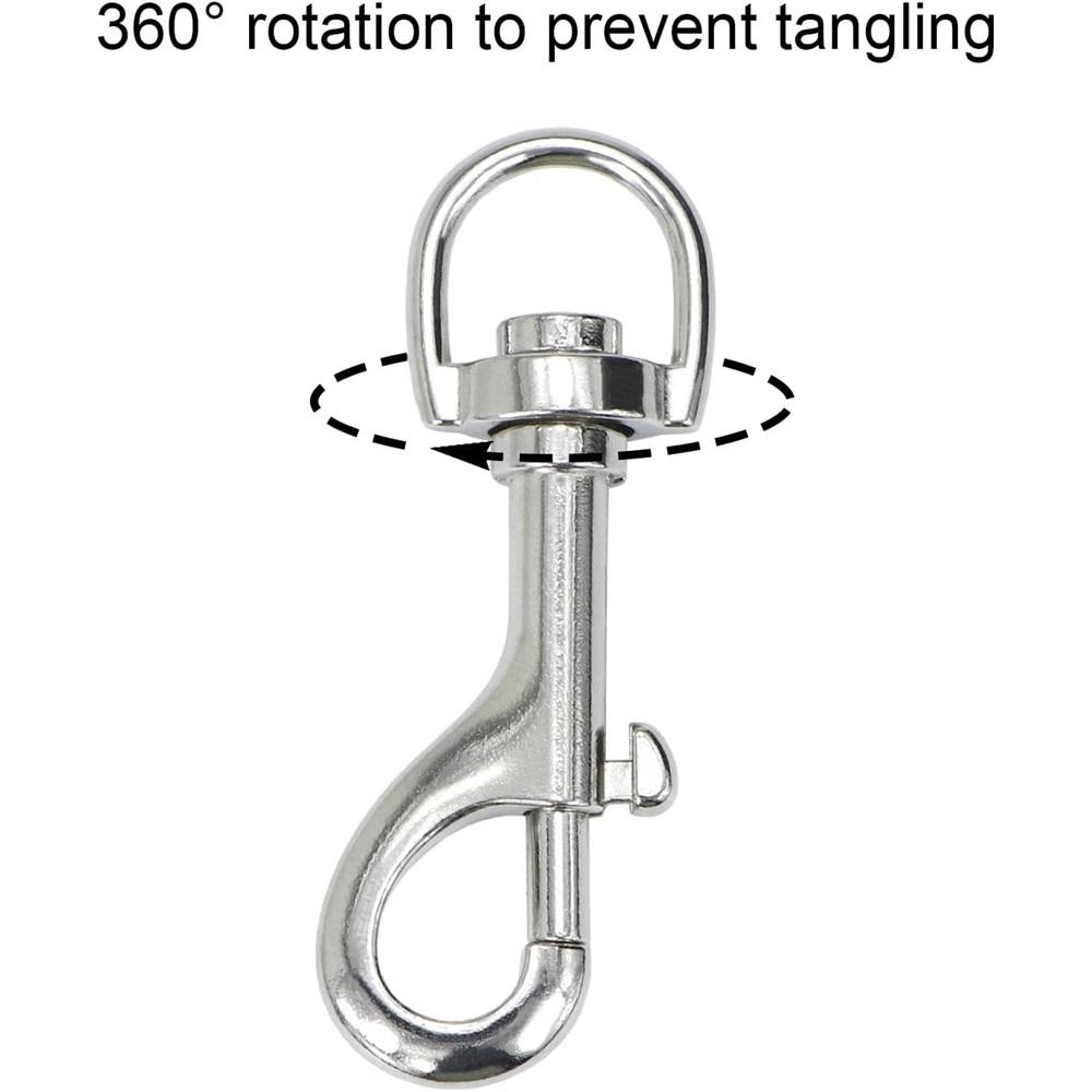 4-Pack 2.75" 316 Stainless Steel Swivel Eye Snap Hook – Heavy-Duty, Rust-Proof – For Pet Leash, Boat Accessories, Diving, Keychain – Multi-Purpose