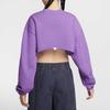 Nike Sportswear Oversized Lightweight Cropped Pullover Long Sleeve Top Women Tops Raspberry Black FV7510-521
