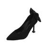 High heels women's spring and autumn new sexy pointed head thin heel bow temperament shallow mouth versatile single shoes