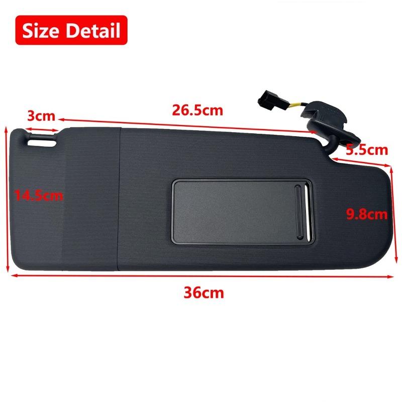 Neuer schwarzer Sonnenblende Vorne L oder R Seite Für VW Golf 4 Jetta MK4 Passat B5 Käfer Skoda 1998-2013 5U0857551 5U0857552 3B0857552