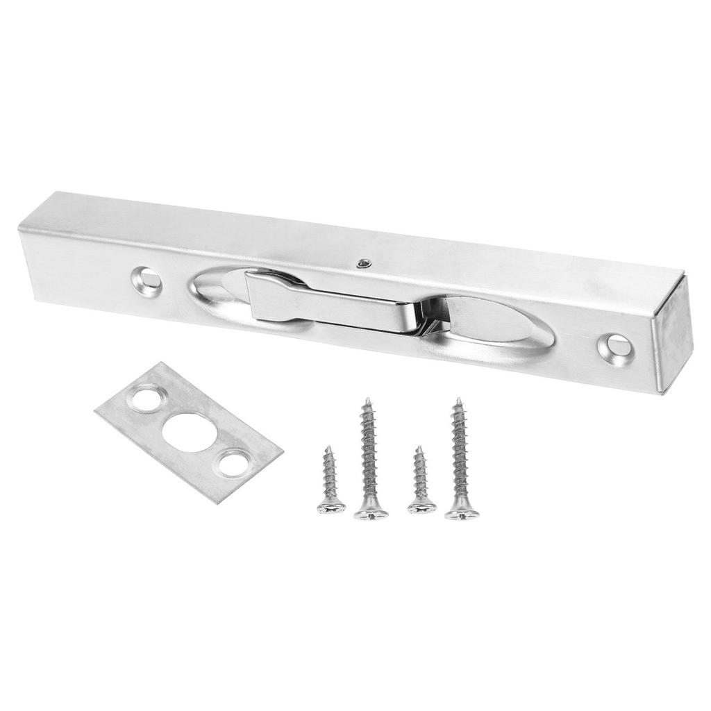 1Set Brushed Silver Flush Bolt Stainless Steel 6Inch Door Lock Latch for Sliding French Double Doors Security Garage Door Lock