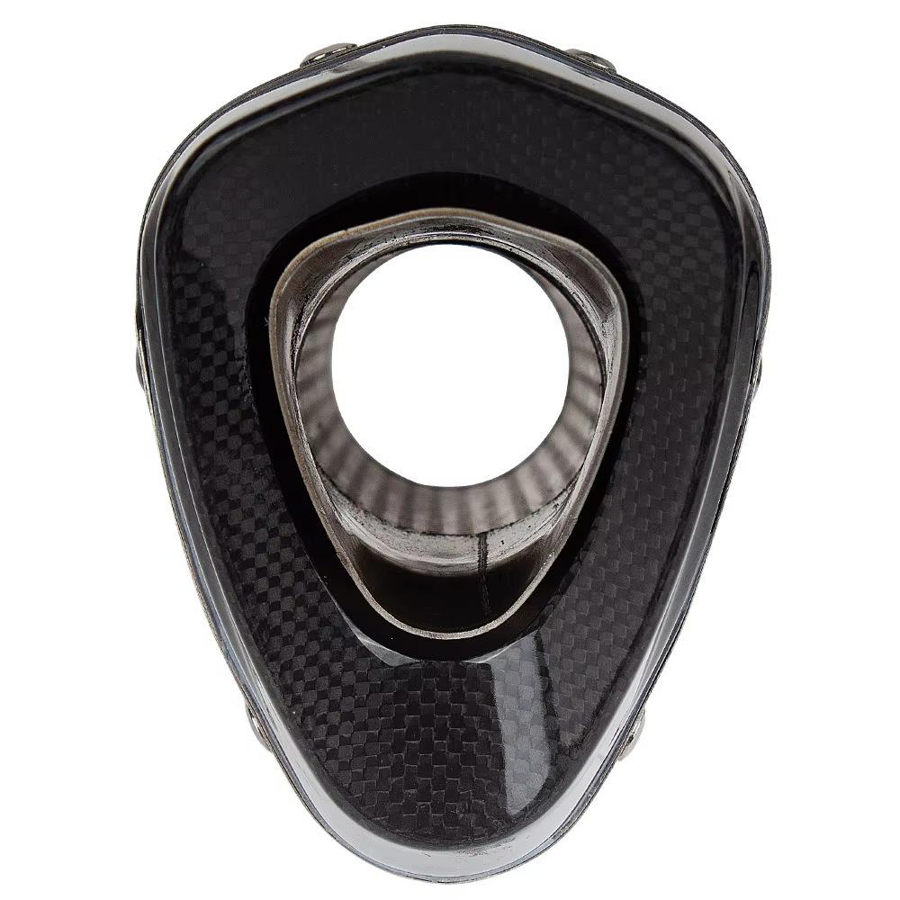 Compatible with CFMOTO 450MT: Front, Mid-Section, M12 Stepped Carbon Tip Rear Motorcycle Exhaust Pipe Mod 51MM.
