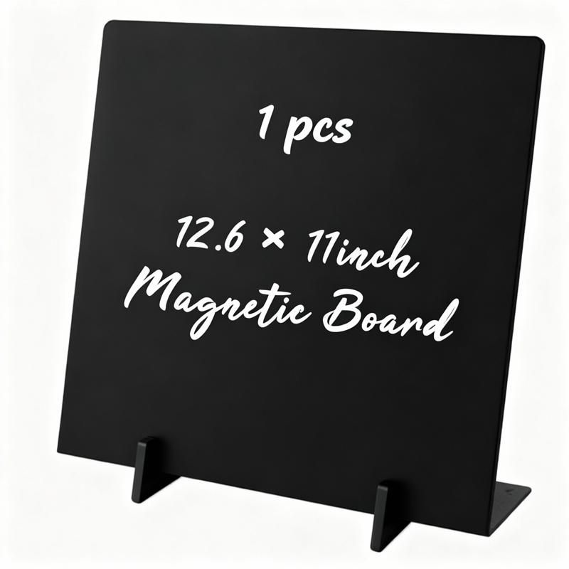 

1/2 Piece Magnet Board,black Magnetic Board,metal Magnetic Bulletin Board,magnet Display Stand For Home, School, Kitchen, Office чорний
