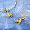 925 Sterling Silver Charms Bead Gold Plated Taurus Dangle Fit Original Bracelet DIY Women Jewelry GiftGood product