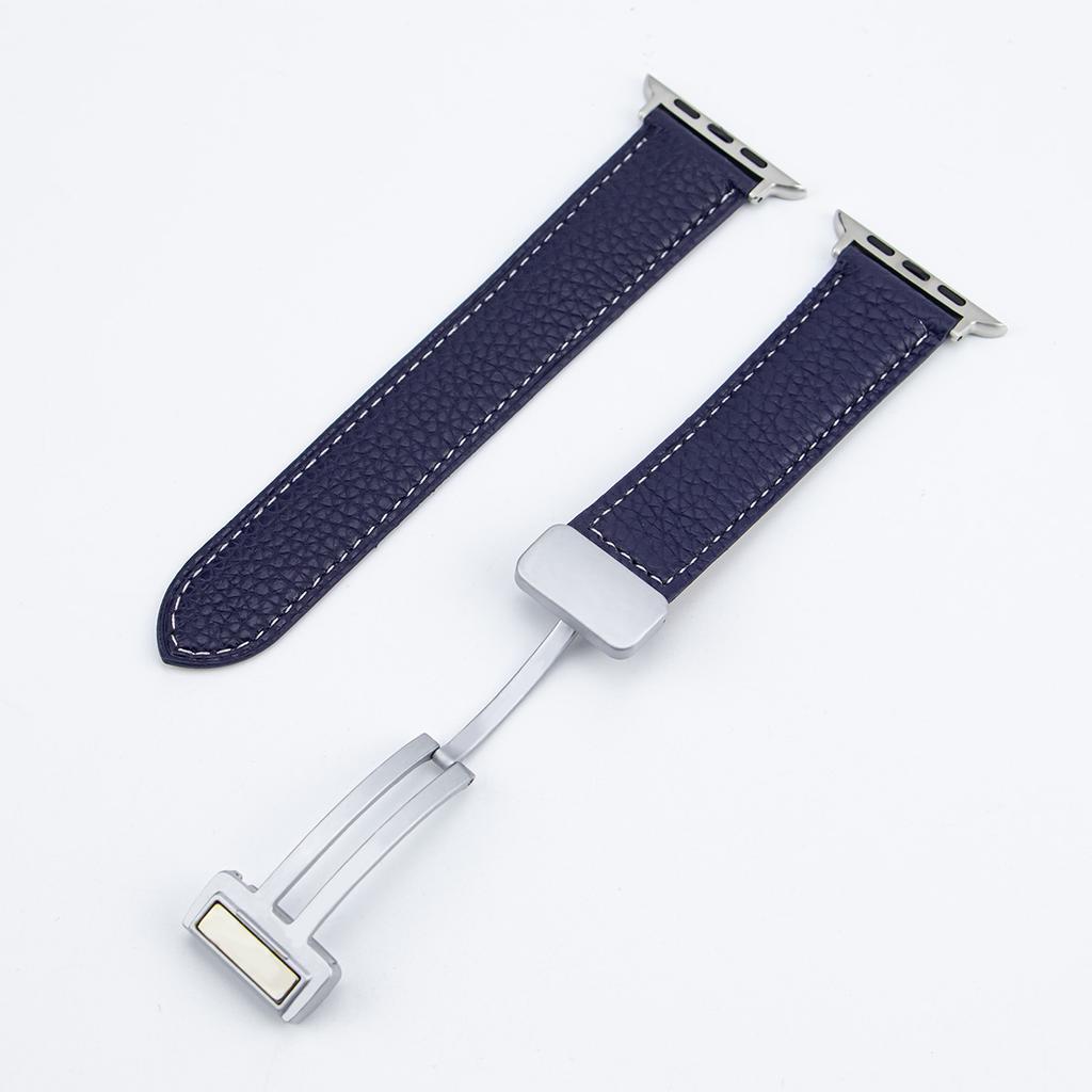 Classic Leather Magnetic Buckle Strap for Apple Watch 8 45mm 41mm Ultra 49mm Geniune Leather Band for iWatch Series 7 6 5 38mm 41mm 40mm