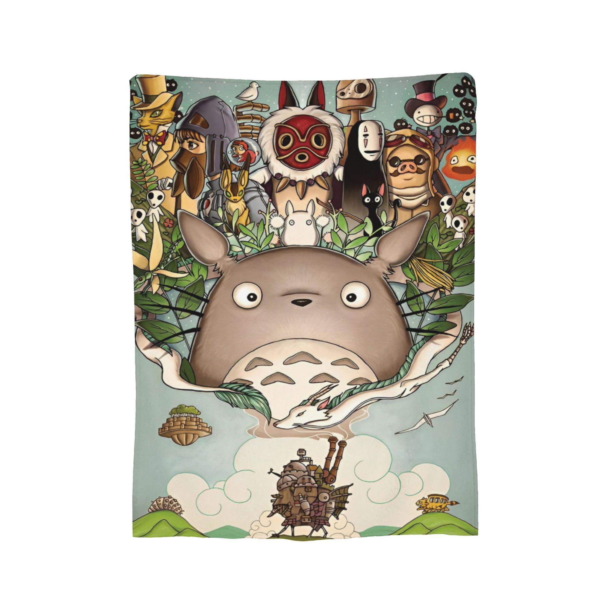 

Cartoon Soot T-Totoros blankets Velvet Anime Super Warm Throw blanket for Car Sofa Couch Bedroom Quilt 75x90cm