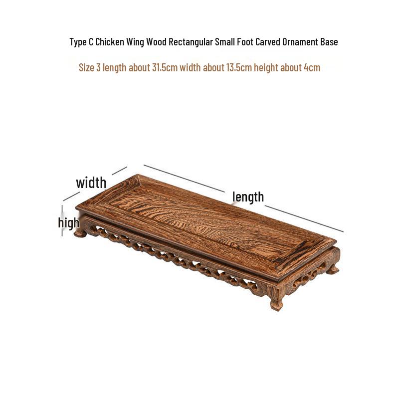 Base en Bois Massif Wengé et Palissandre pour Ornements Artisanaux: Vase, Pot en pierre, Bonsaï, Statue de Bouddha, Support d'exposition pour théière