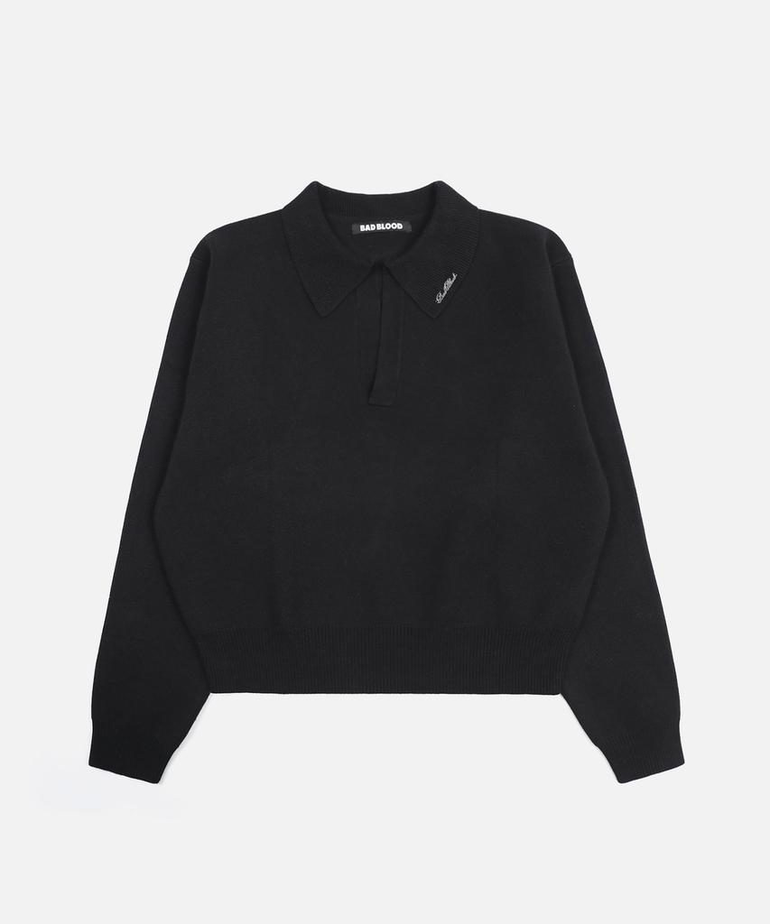 BADBLOOD Heavyweight Polo Pullover - Black