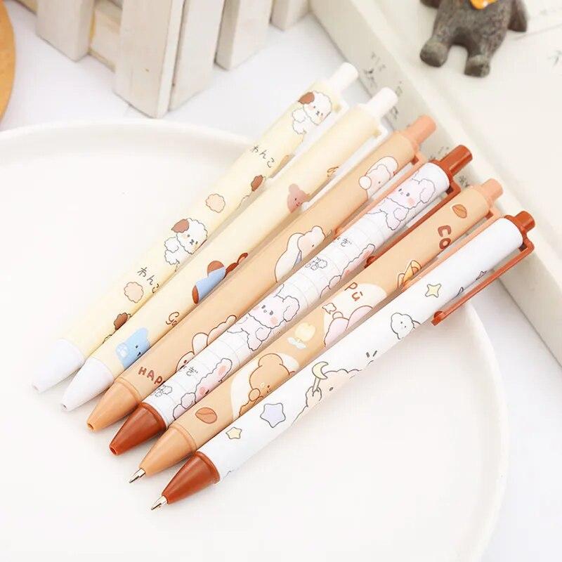 

6 шт., милая гелевая ручка, креативный кролик, медведь, пресс, офисный подарок, школьные принадлежности, канцелярские принадлежности