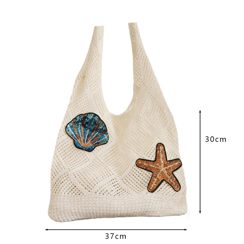 Yogodlns Wool Large Capacity Knit Bag Shoulder Shopping Bag for Women Cotton Girls Tote Bag Female Handbag Crochet Bag