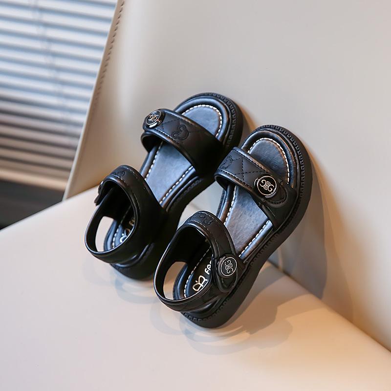 

Girls British style casual sandals 2025 summer new little girl fashion soft sole beach shoes children princess shoes 26