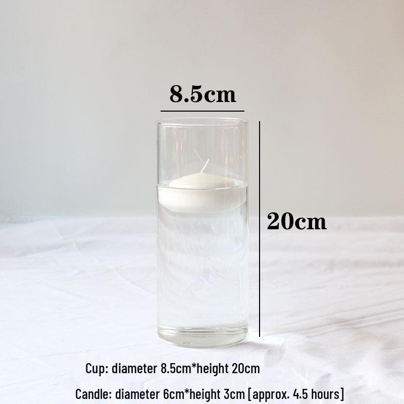 Glass Candle Holders for European Romantic Dinner, Wedding, Birthday, or Hotel Events - Floating Water Candles Included