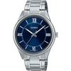Casio MTP-V005D-2B5 Men's Standard Stainless Steel Blue Roman Dial Analog Watch