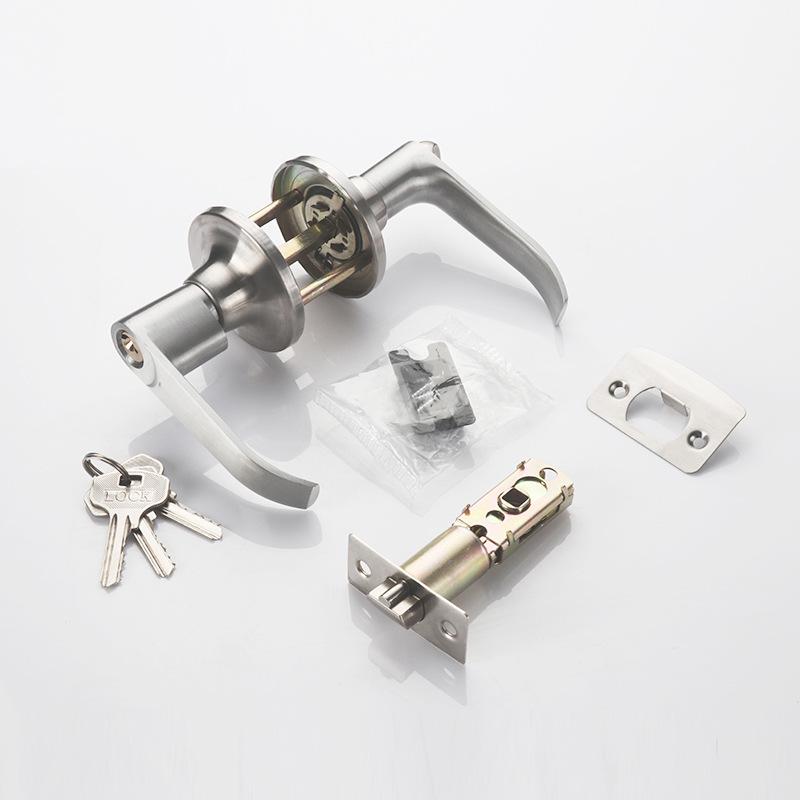 Three-Bolt Aluminum Alloy Spherical Door Handle Lock for Bathroom