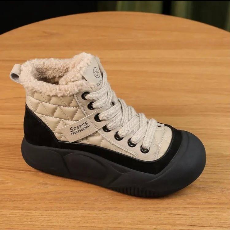 Short boots women's 2025 new velvet warm fashionable versatile niche popular color high-top shoes