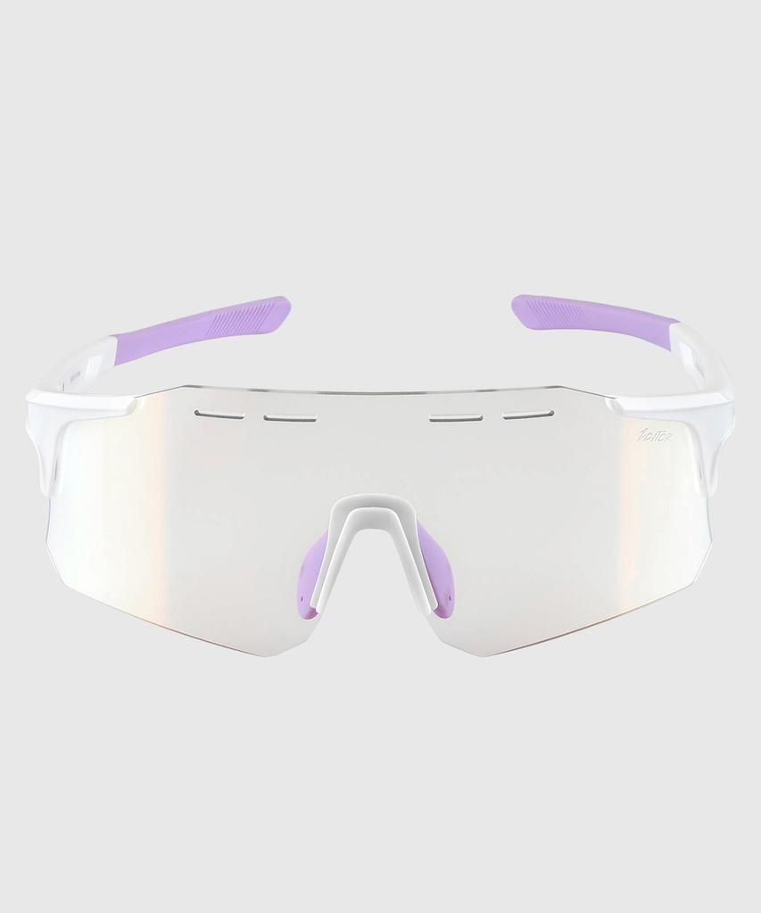 Tuditeo Nus Goggles Uv Protection Athletic Sunglasses C6 Photochromic Red/Frame White Purple