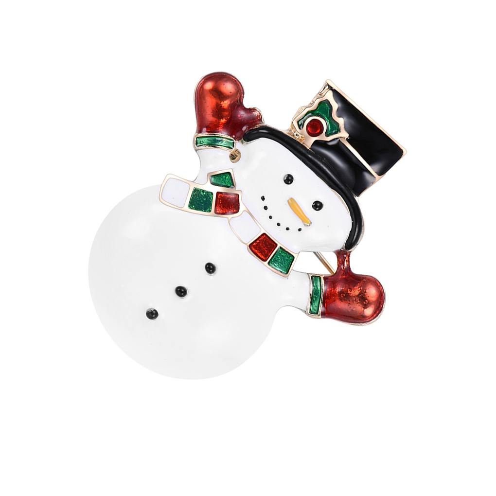 Women Girls Crystal Brooch Cartoon Christmas Series Breastpin Xmas Tree Brooch Cute Clothes Decor