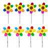 4 Stuks Buiten Windmolen Tuin Gazon Windmolens Kleurrijke Bloem Windmolen Decoratief Beeld Zonnebloem Windmolens