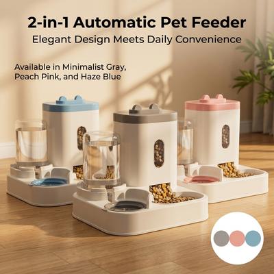 3300ML Automatic Feeder Dog Cat Food Bowl With Water Fountain Large Capacity Pet Food Storage Dispenser Container Puppy Pet Accessories