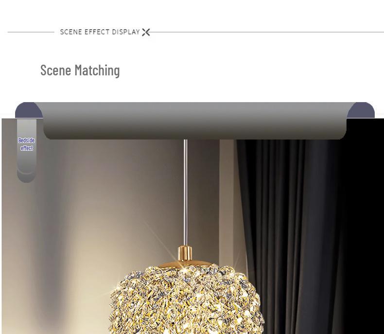 Luxury Crystal Pendant Light: Elegant Wrought Iron Hallway & Entrance Wall Lamp