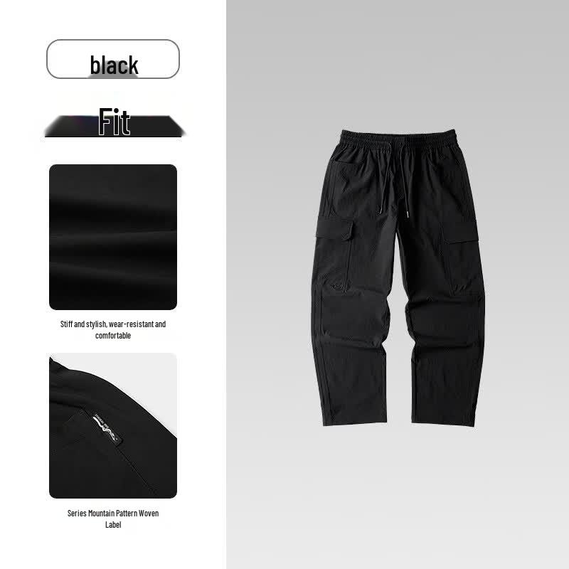 HLA Men's Straight Fit Drawstring Casual Pants