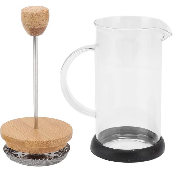 French Press Coffee And Tea Maker,Stainless Steel Glass Coffee Press,French Press Heat Resistant Hand Brewing Filter High Borosilicate Tea Coffee