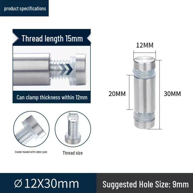 Stainless Steel Double-Headed Nail for Acrylic and Glass Clamping