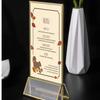 2/6pc Transparent Acrylic Wedding Table Number Holders,Double-Sided Golden Photo Frame Sign Stands for Menu Cards Place Settings