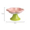 Ceramic Raised Cat Bowl With Flower Design, Elevated Cat Food Bowl Water Plate Snack Dish With Stand For Neck Protection