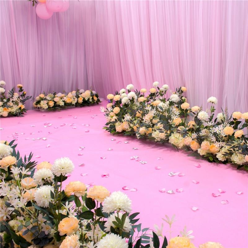 100CM Romantic Wedding Flower Wall Arrangement Artificial Road Lead Flowers for Wedding Party Arch Flowers Garland Backdrop Home Party Decoration