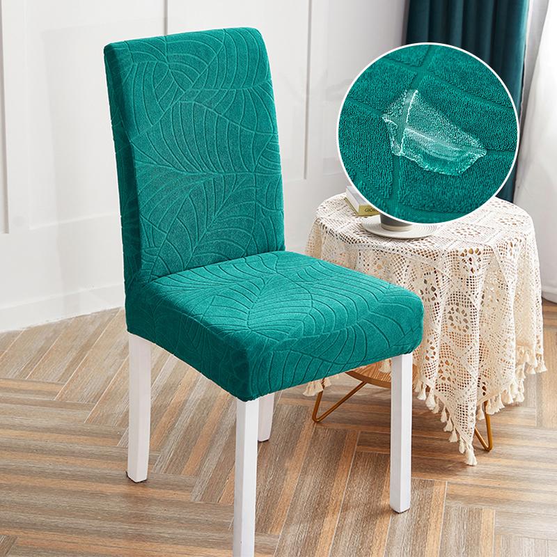 Modern Waterproof Elastic Dining Chair Cover Solid Seat Slipcover For Kitchen Home Hotel Restaurant