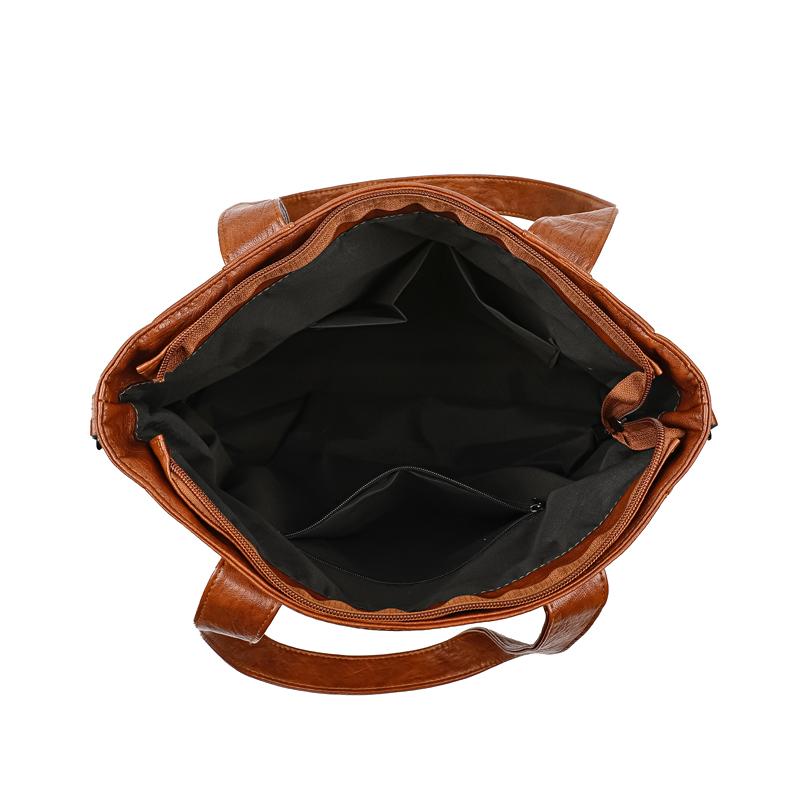 Damska torba wieloczęściowa o dużej pojemności na ramię, miękka skórzana torebka