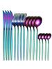 16PCS cutlery set stainless steel tableware knife and fork spoon teaspoon tableware package quality gold cutlery sets