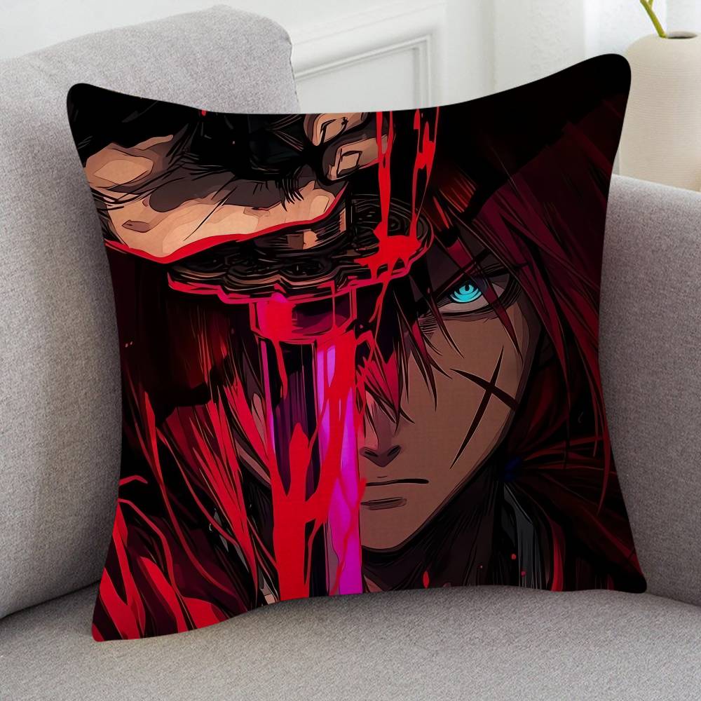 Anime Rurouni Kenshin Cartoon Series Square Pillowcase Soft Waist Sofa Cushion Cover Bedroom Room Pillowcase